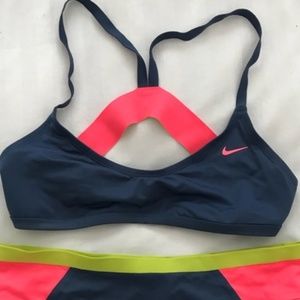 Nike Bondi Block Swim Sport Bra Top Athletic Neon